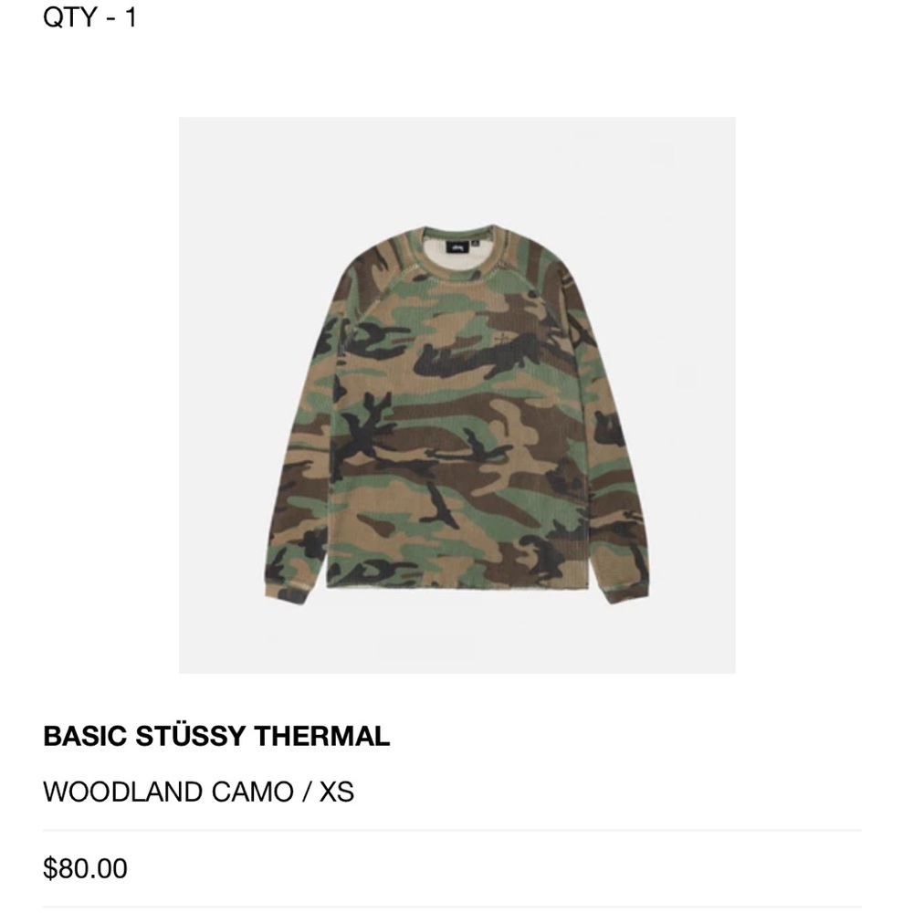 Stussy Woodland Camo Thermal Sweatshirt